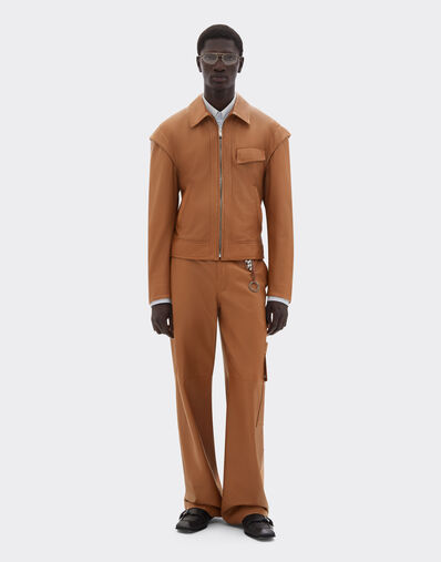 Ferrari Deer-effect nappa leather cargo pants Cognac 49910f