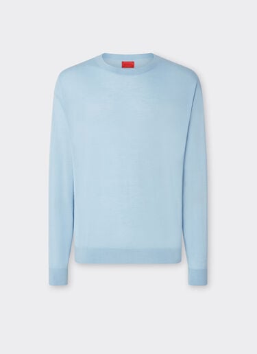 Cashmere and silk jumper with link pattern Ferrari Cashmere and silk jumper with link pattern Steel Blue 22660f