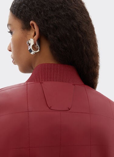 Ferrari Rubberized nappa leather bomber jacket Maison Red 50083f