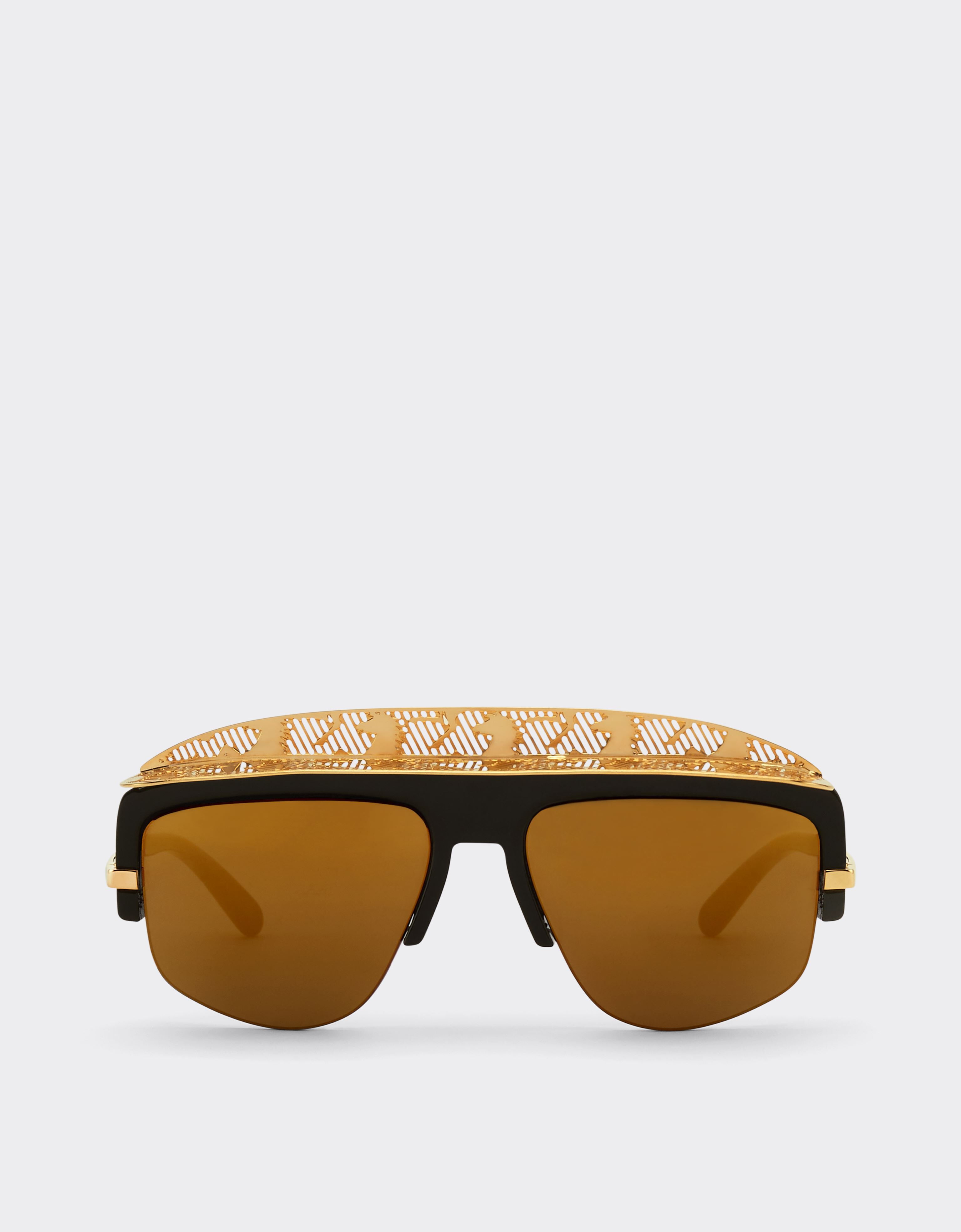 Ferrari Ferrari Sonnenbrille mit goldfarben verspiegelten Gläsern Schwarz F1201f