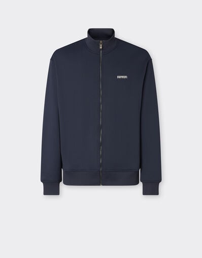 Ferrari Sweater in technical fabric with zip Navy 21192f
