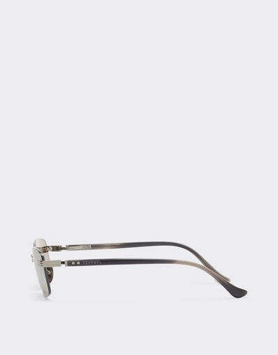Ferrari Ferrari sunglasses in  brushed silver-colored titanium  and acetate with transparent gold lenses with white mirror coating Silver LA0L6f
