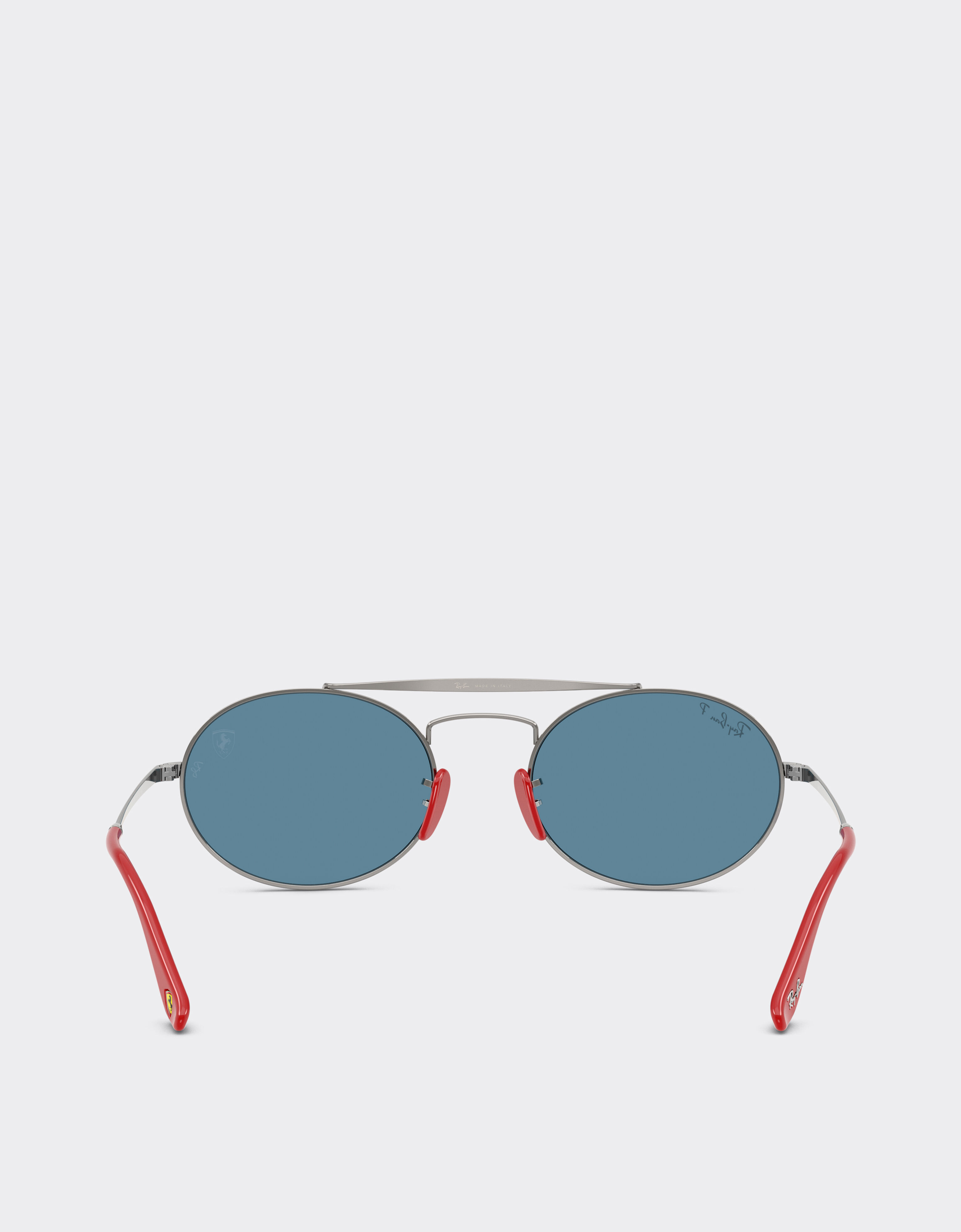Ferrari Ray-Ban for Scuderia Ferrari RB3775M in gunmetal and red metal with polarised blue lenses Gunmetal LA0EBf