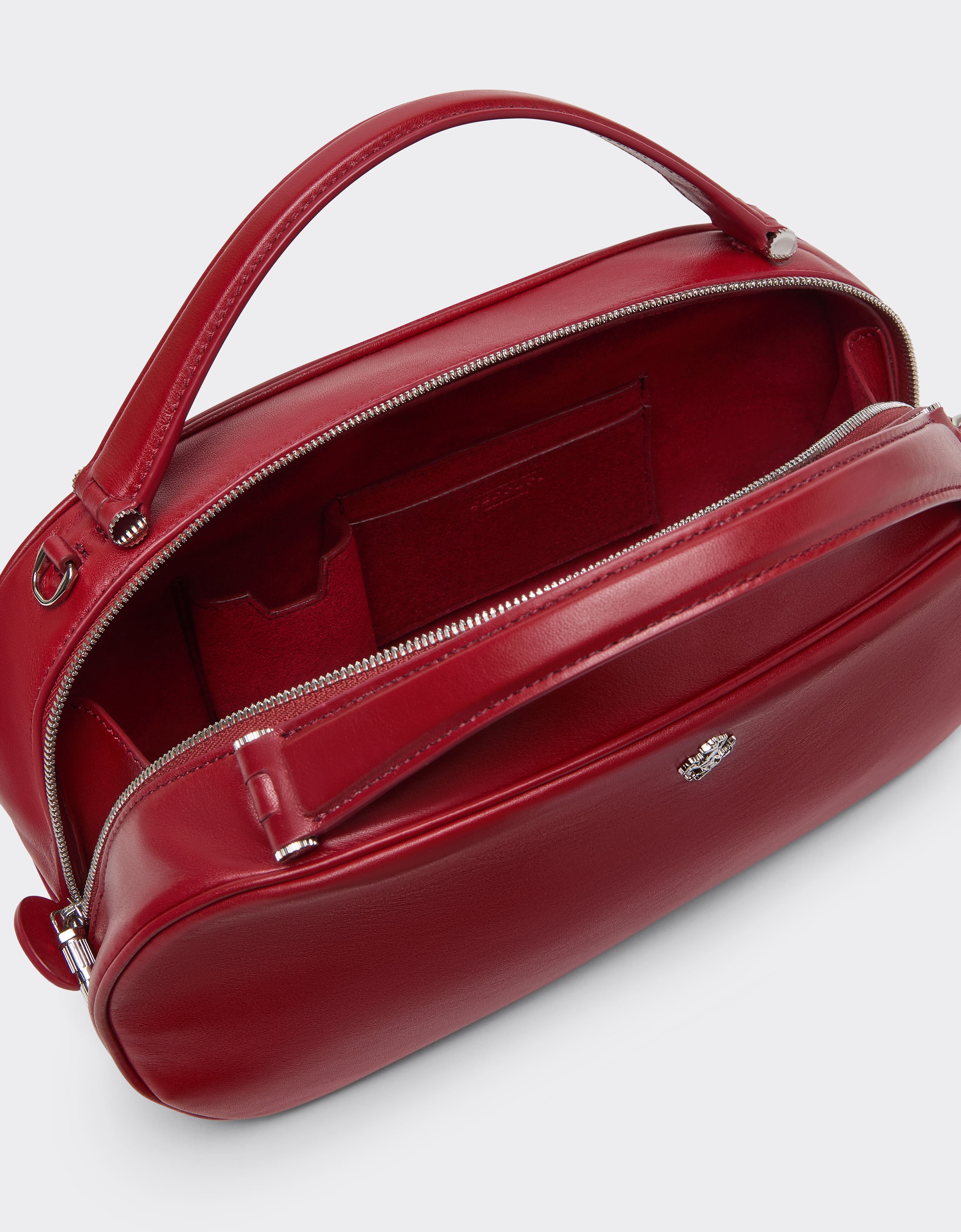 Ferrari The Ferrari Dino Mini Bowling Bag Soft in leather Maison Red 50579f