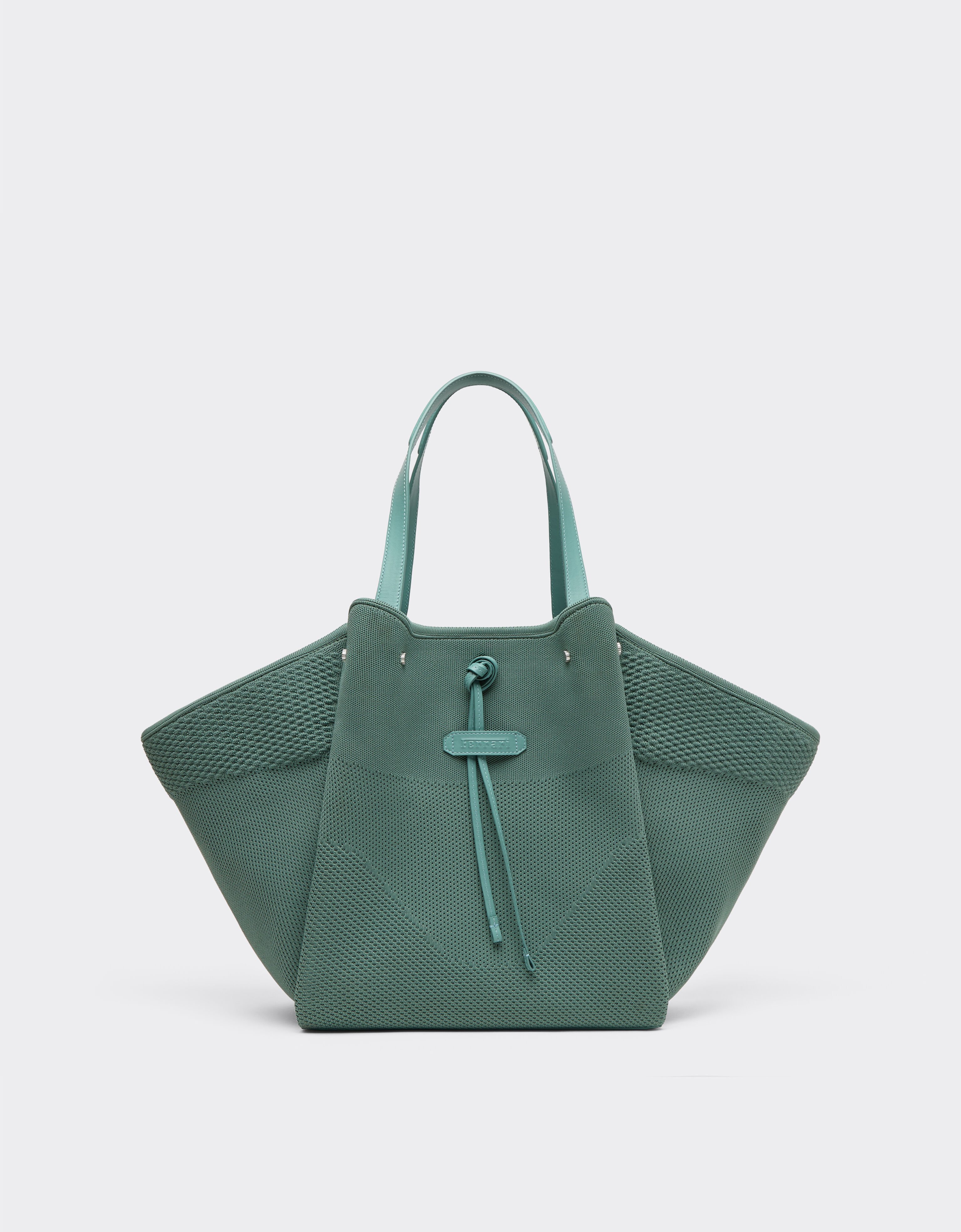 Knitted and leather tote bag Ferrari Knitted and leather tote bag Verde Granito 50170f