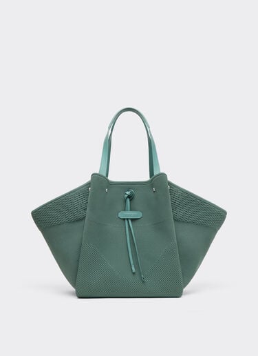 Knitted and leather tote bag Ferrari Knitted and leather tote bag Verde Granito 50170f