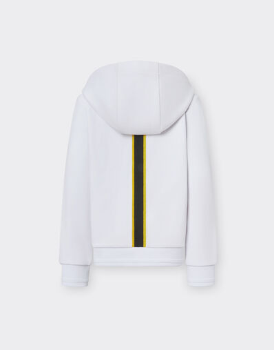 Ferrari Sweat-shirt en coton éponge avec capuche et zip Blanc optique 48526fK
