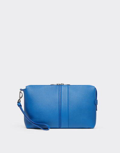 Ferrari Pouch in tumbled leather with zip Black 21976f