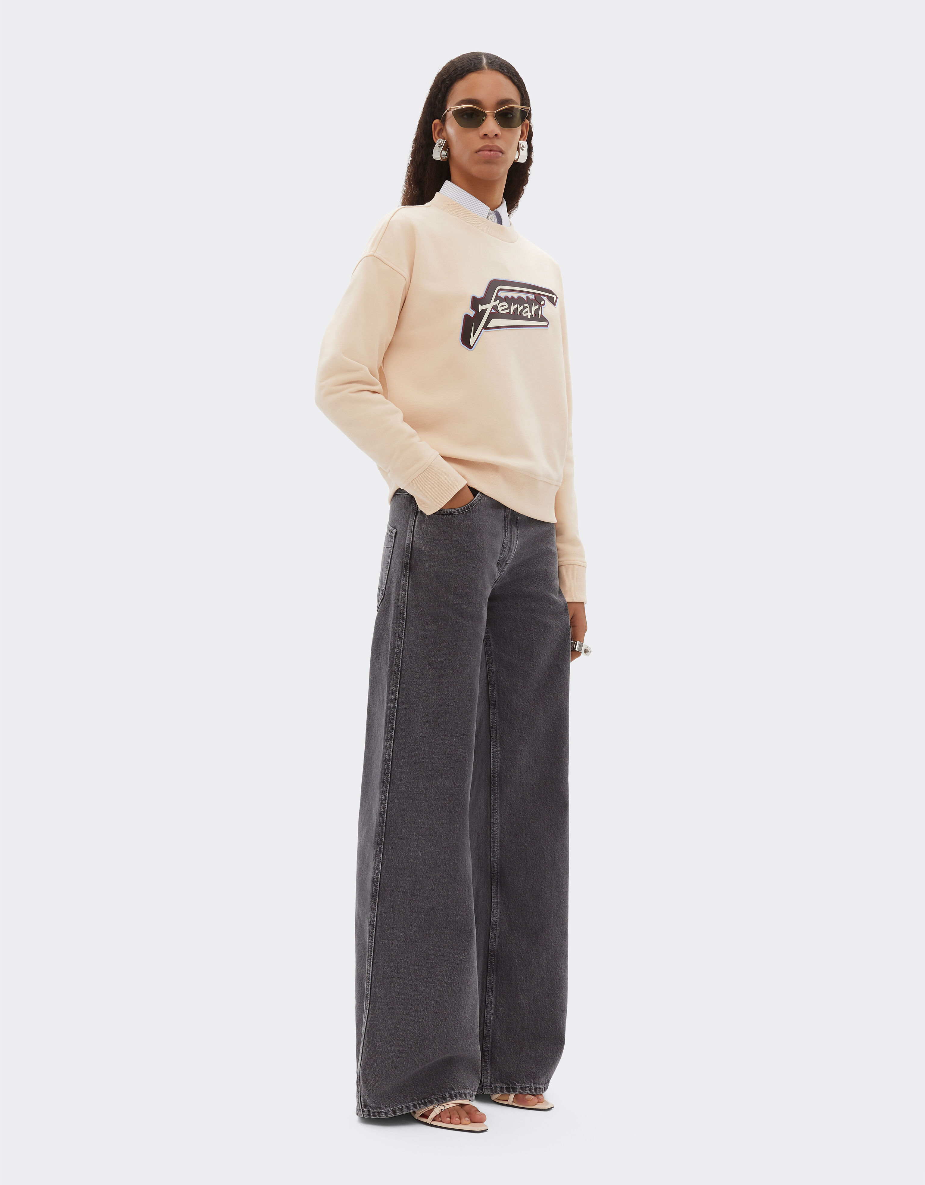 Ferrari Cotton sweatshirt with Ferrari patch Powder Pink 50826f