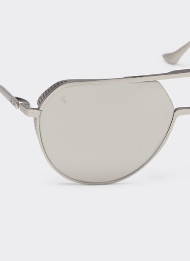 Ferrari Ferrari sunglasses in matt silver-tone titanium with silver mirror lenses Ingrid LA02Hf