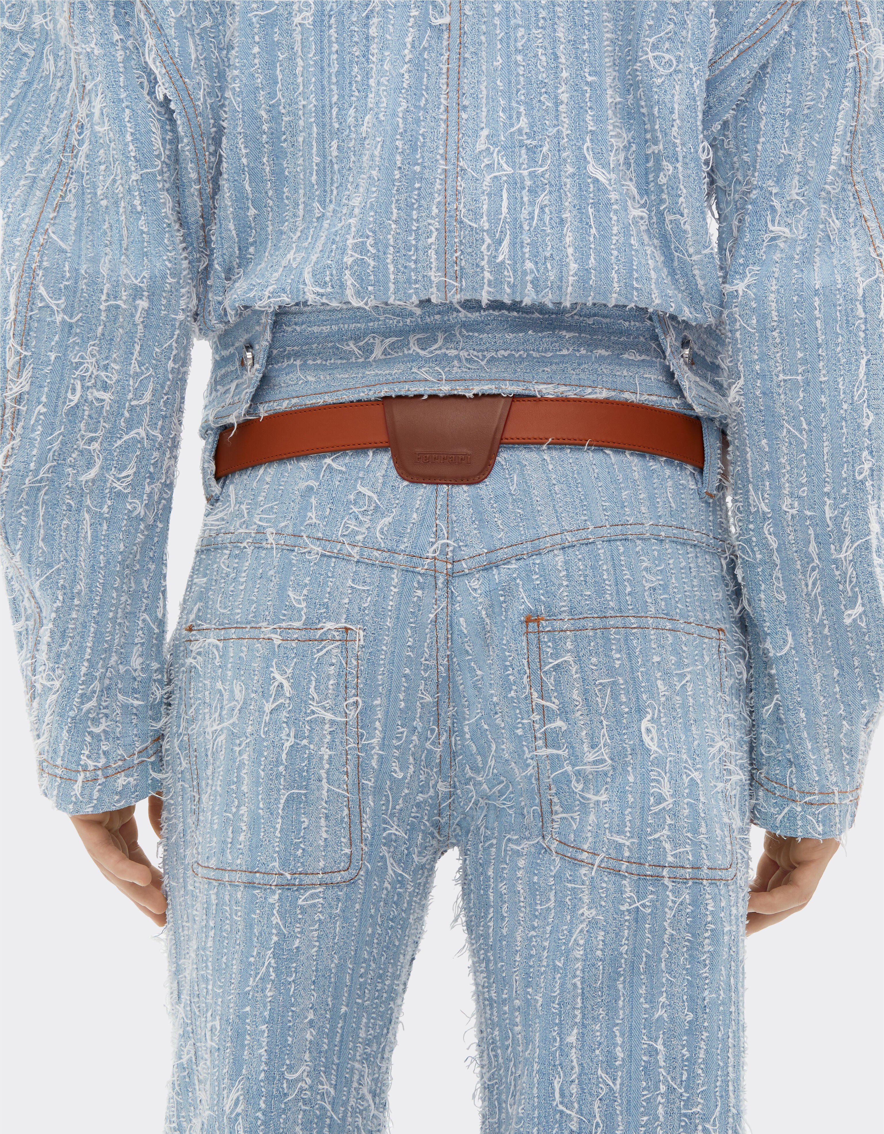 Ferrari Five-pocket trousers in frayed faded denim Light Denim 22190f