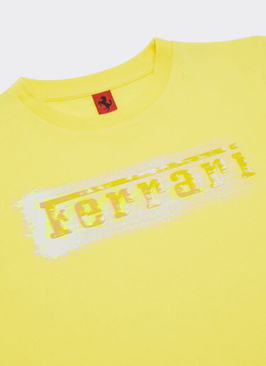 Camiseta de algodón con logotipo Ferrari cepillado Ferrari Camiseta de algodón con logotipo Ferrari cepillado Giallo Modena 22464fK