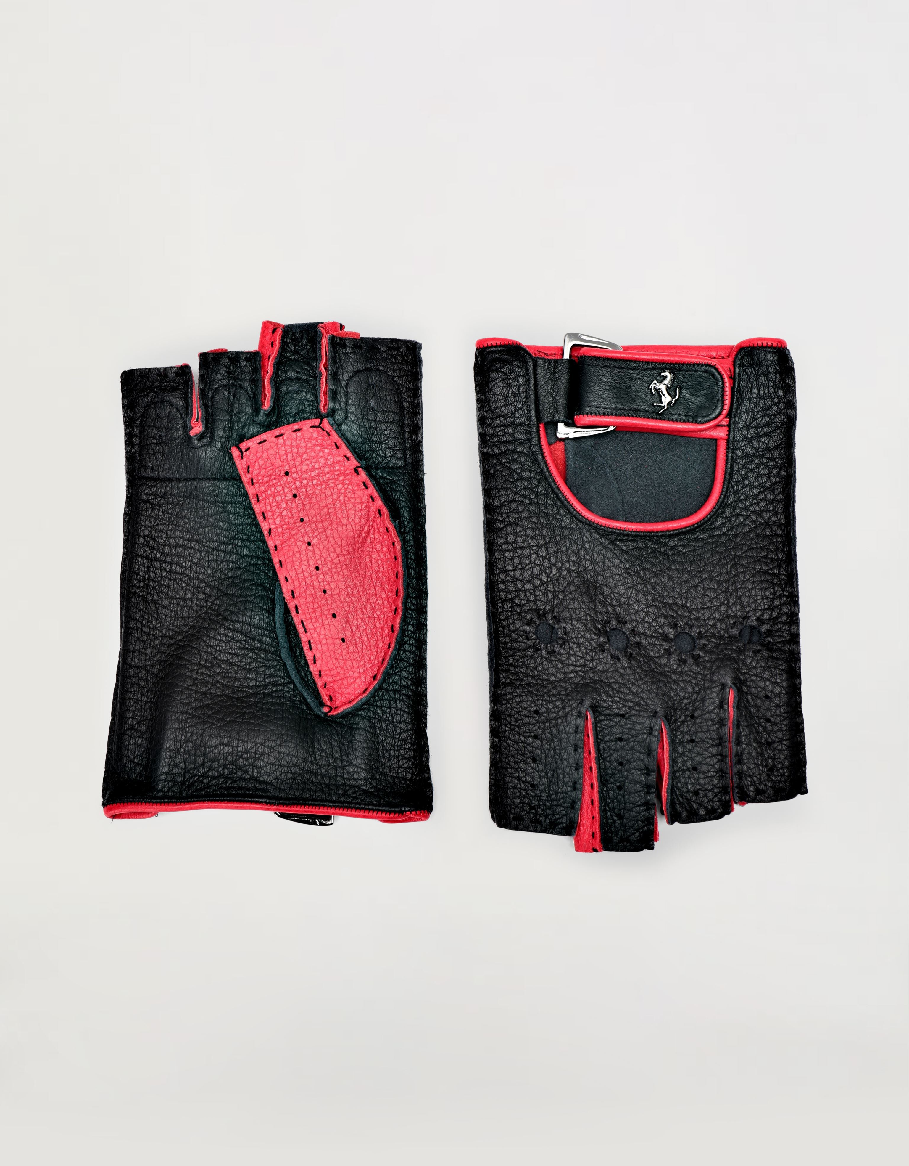 Ferrari Leather driving gloves with Prancing Horse detail Black 47148f