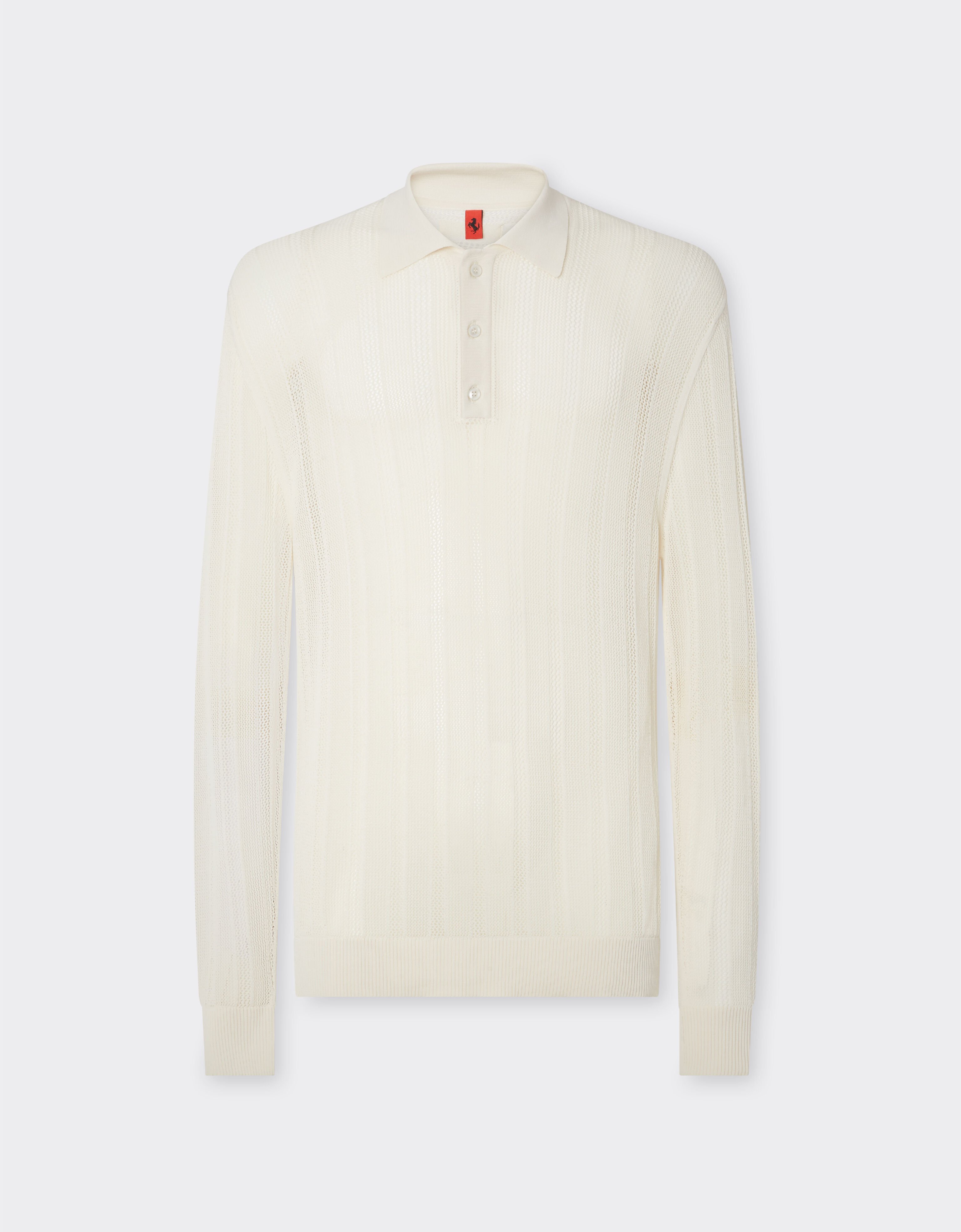 Ferrari 镂花 Q-CYCLE® 面料长袖 Polo 衫 米色 21833f