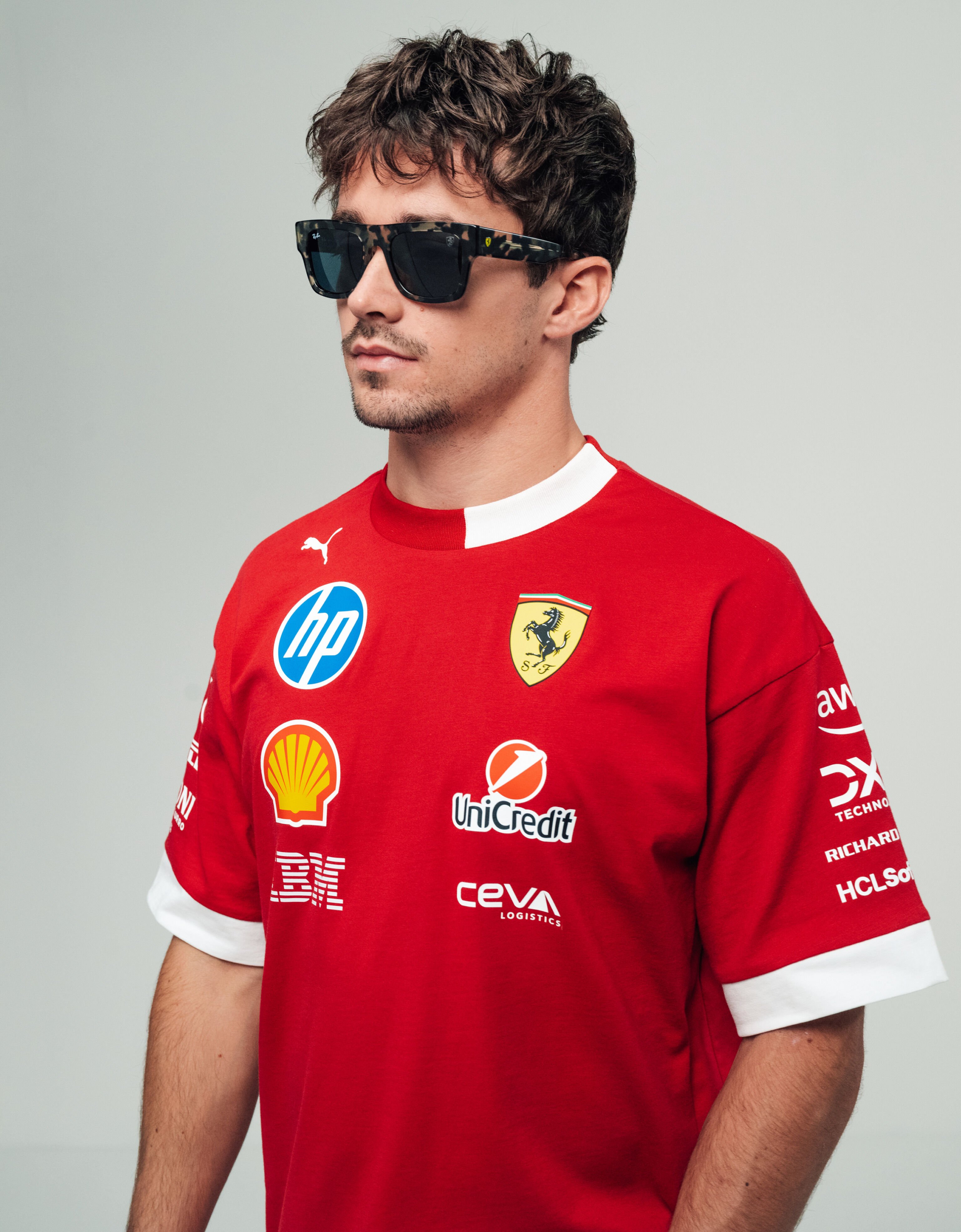 Ferrari Ray-Ban for Scuderia Ferrari RB2217M in grey havana acetate with dark grey lenses Ingrid LA014f