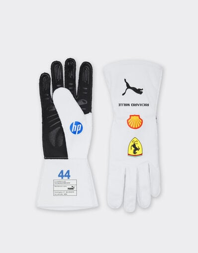 Ferrari Puma for Scuderia Ferrari Lewis Hamilton racing gloves Optical White LA08Vf