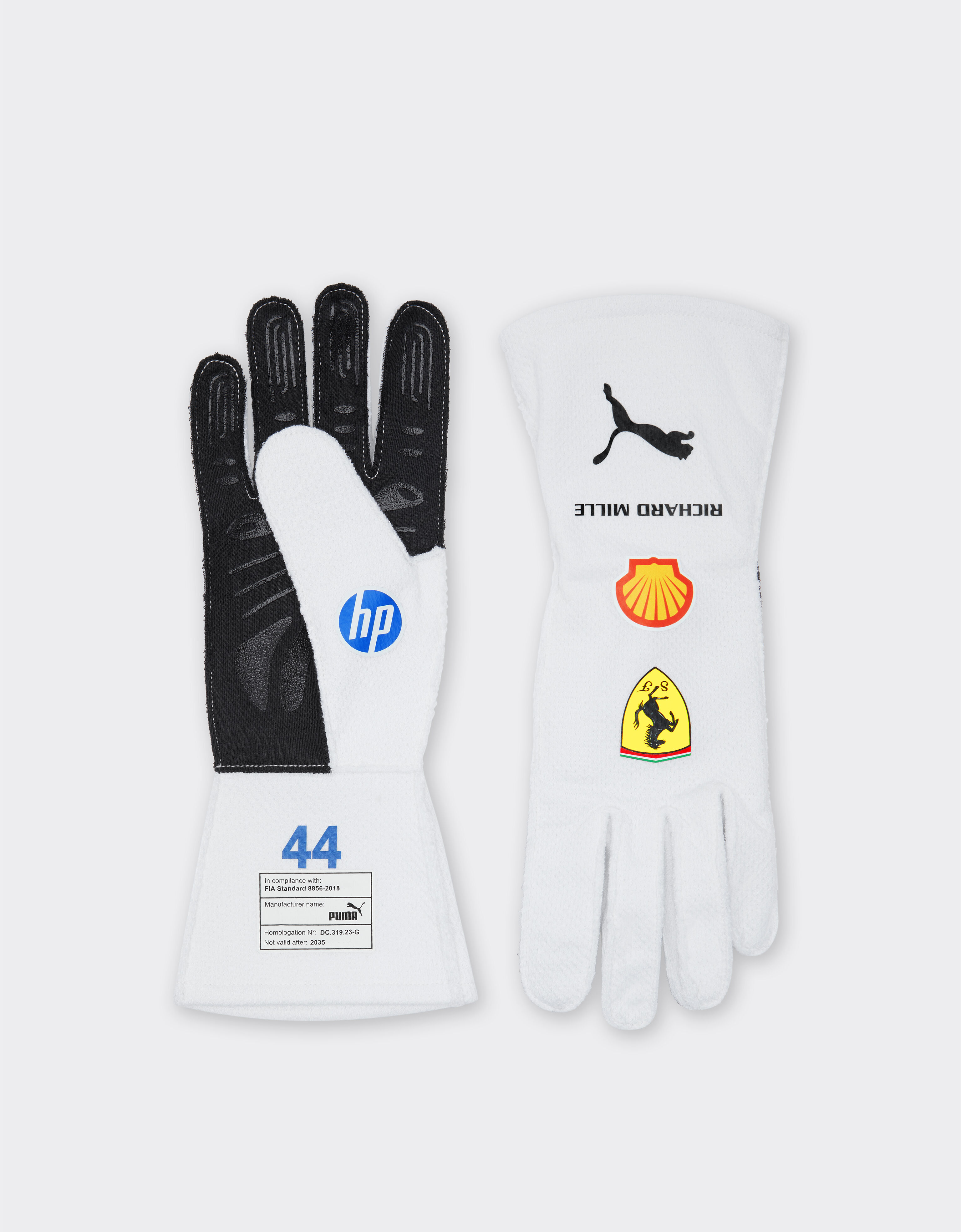 Ferrari Puma for Scuderia Ferrari Lewis Hamilton racing gloves Optical White LA08Vf