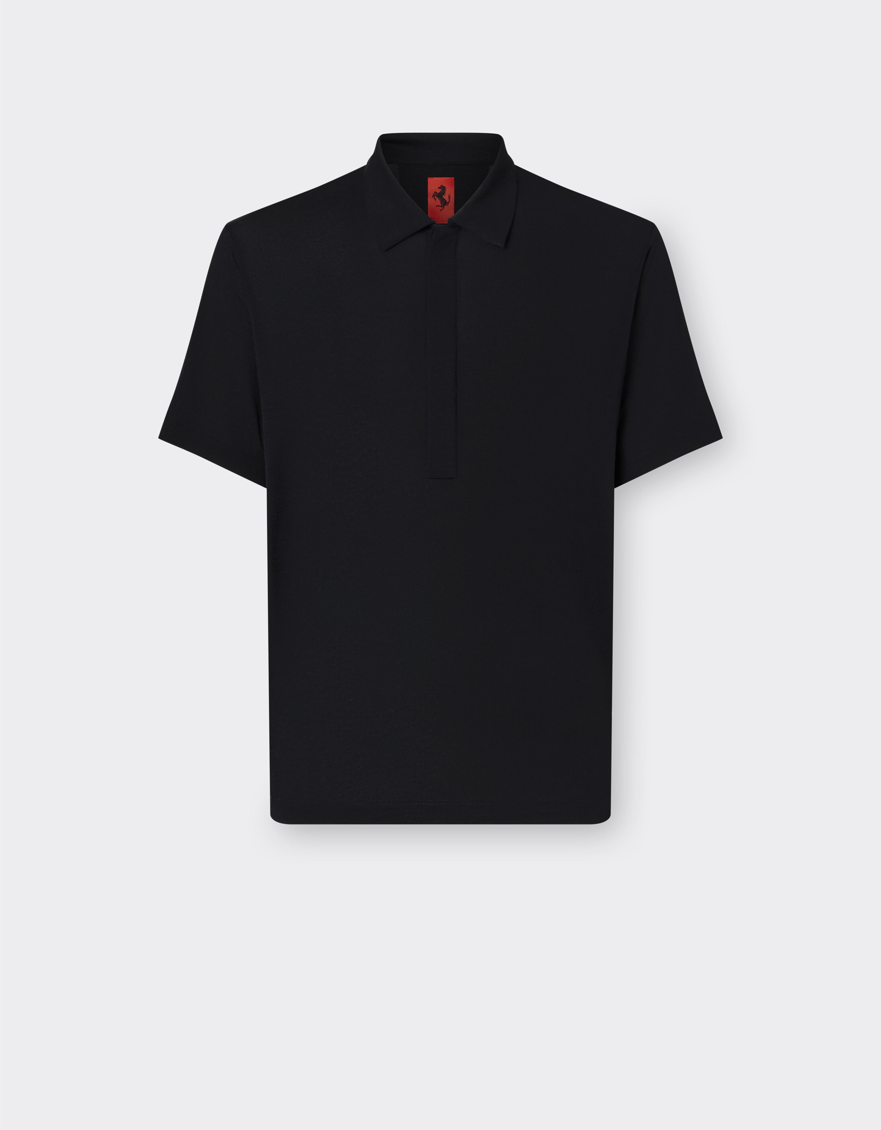 Ferrari Poloshirt aus einer Kaschmirmischung Schwarz 21052f