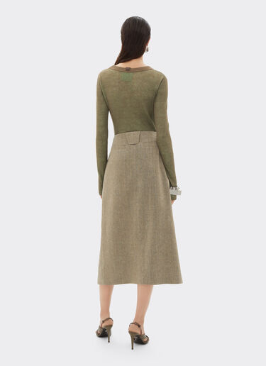 Ferrari Midi skirt in faded twill Khaki Green 50356f