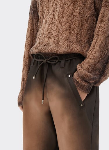 Ferrari Pantalon en cuir aérographié Marrone Scuro 51436f