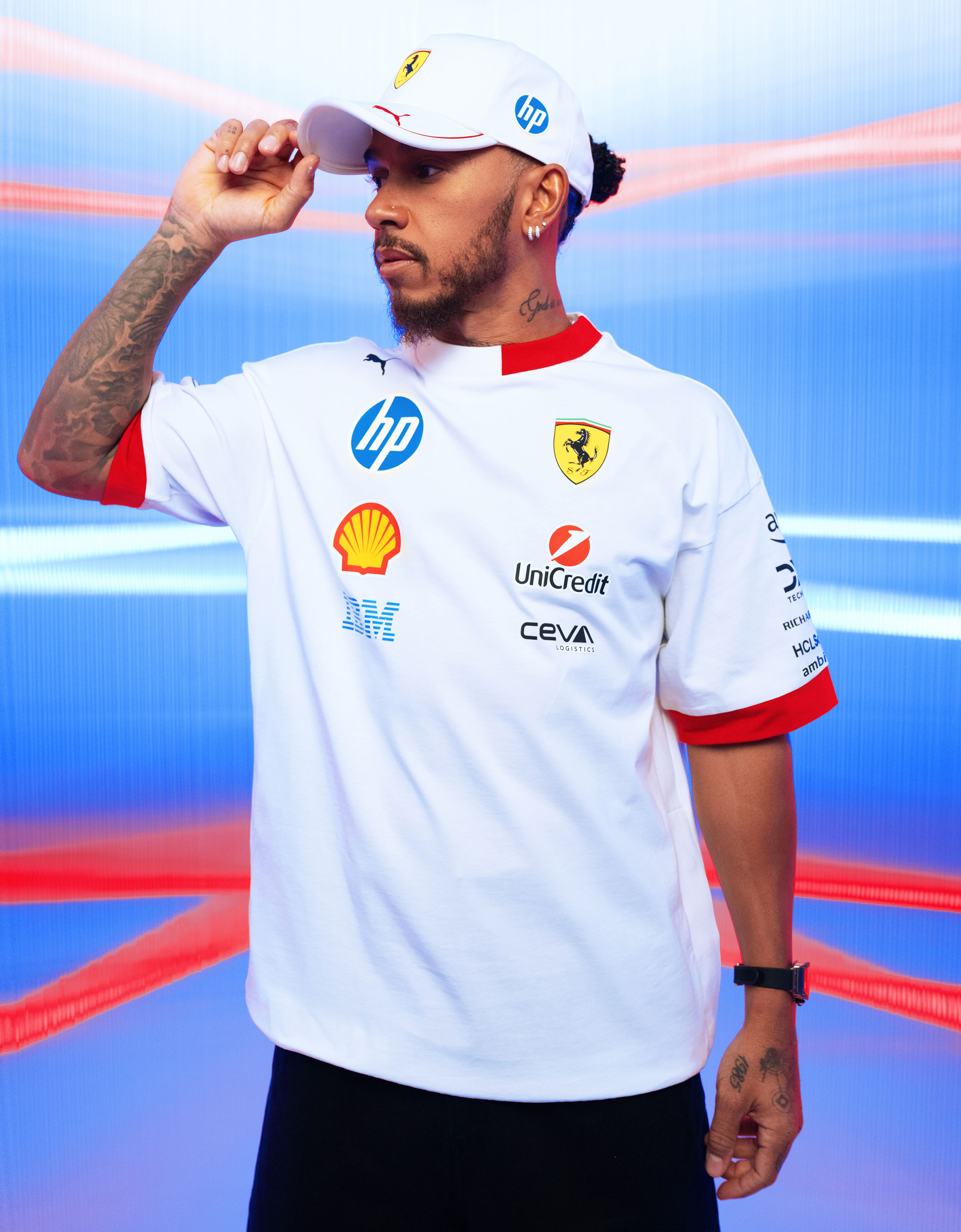 Ferrari Puma for Scuderia Ferrari HP Miami Special Edition Hamilton baseball cap Optical White LA046f