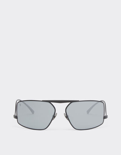 Ferrari Ferrari sunglasses in black metal with silver mirror lenses Silver F1252f