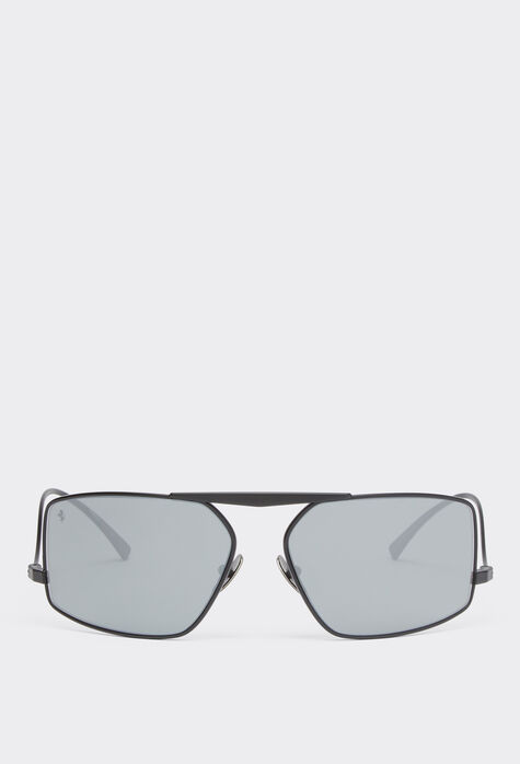 Ferrari Ferrari sunglasses in black metal with silver mirror lenses Black Matt F1250f