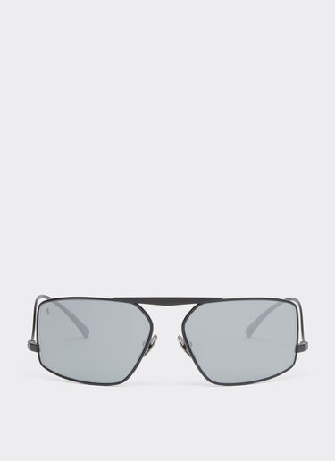 Ferrari Ferrari sunglasses in black metal with silver mirror lenses Black Matt F1210f