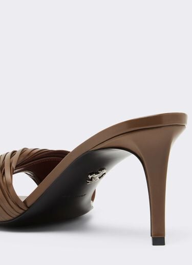 Leather Mules with Carved Fringes Ferrari Leather Mules with Carved Fringes Caffè CSWML0004XL00007f