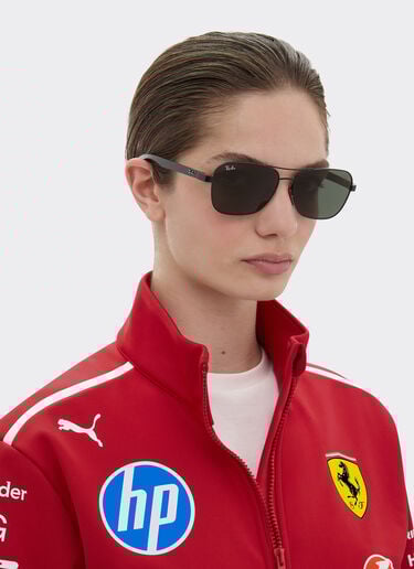 Ferrari 雷朋与法拉利车队合作款 RB8336M 深绿色镜片哑光黑色金属与深色碳纤维太阳镜 哑光黑 LA01Cf