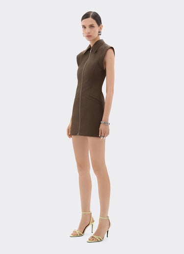 Ferrari Mini dress in technical gabardine with a vintage effect Khaki Green 49928f
