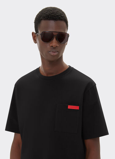 Ferrari Cotton T-shirt with pocket Black 22045f
