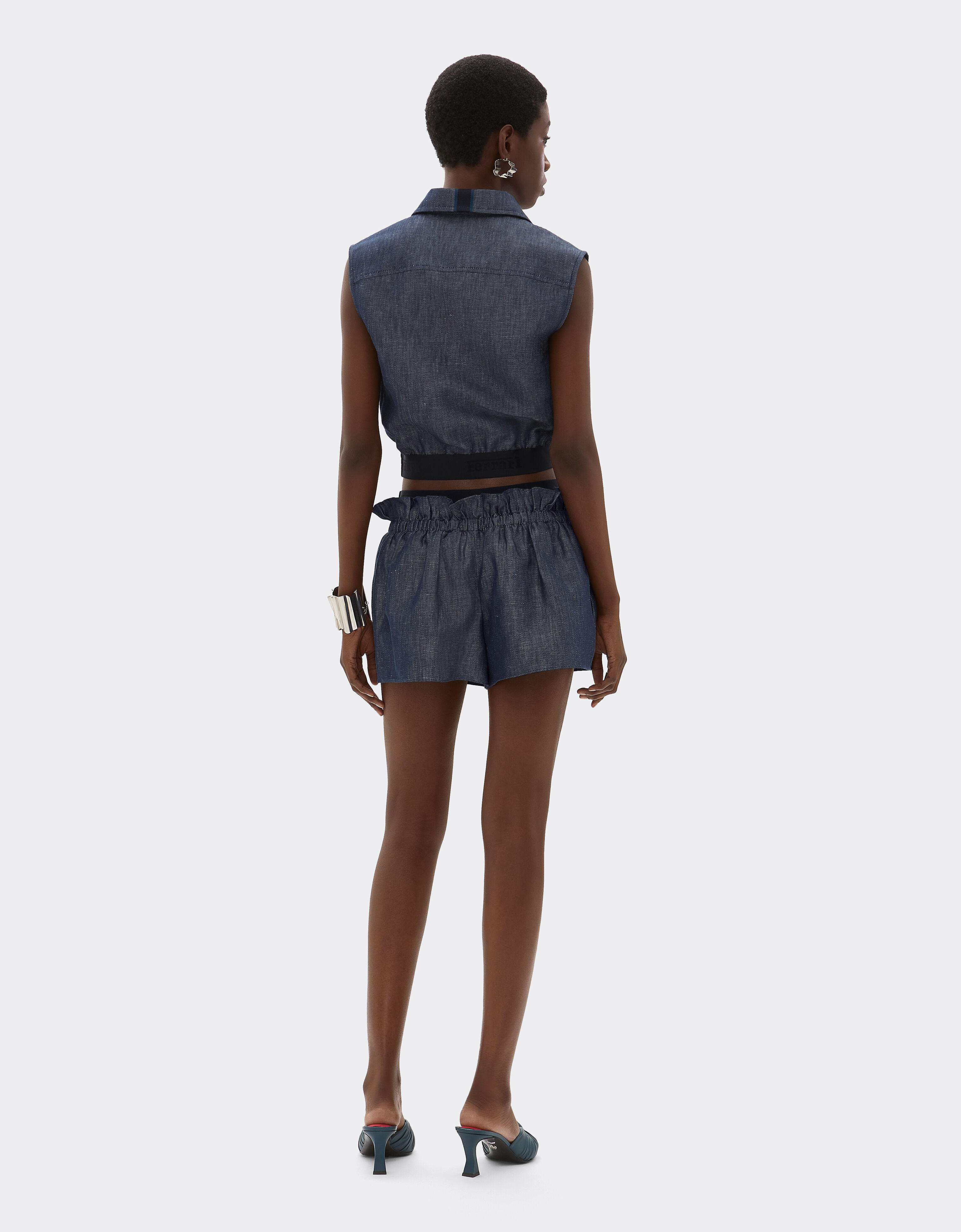Ferrari Shorts in denim effect tricotine Dark Denim 22693f