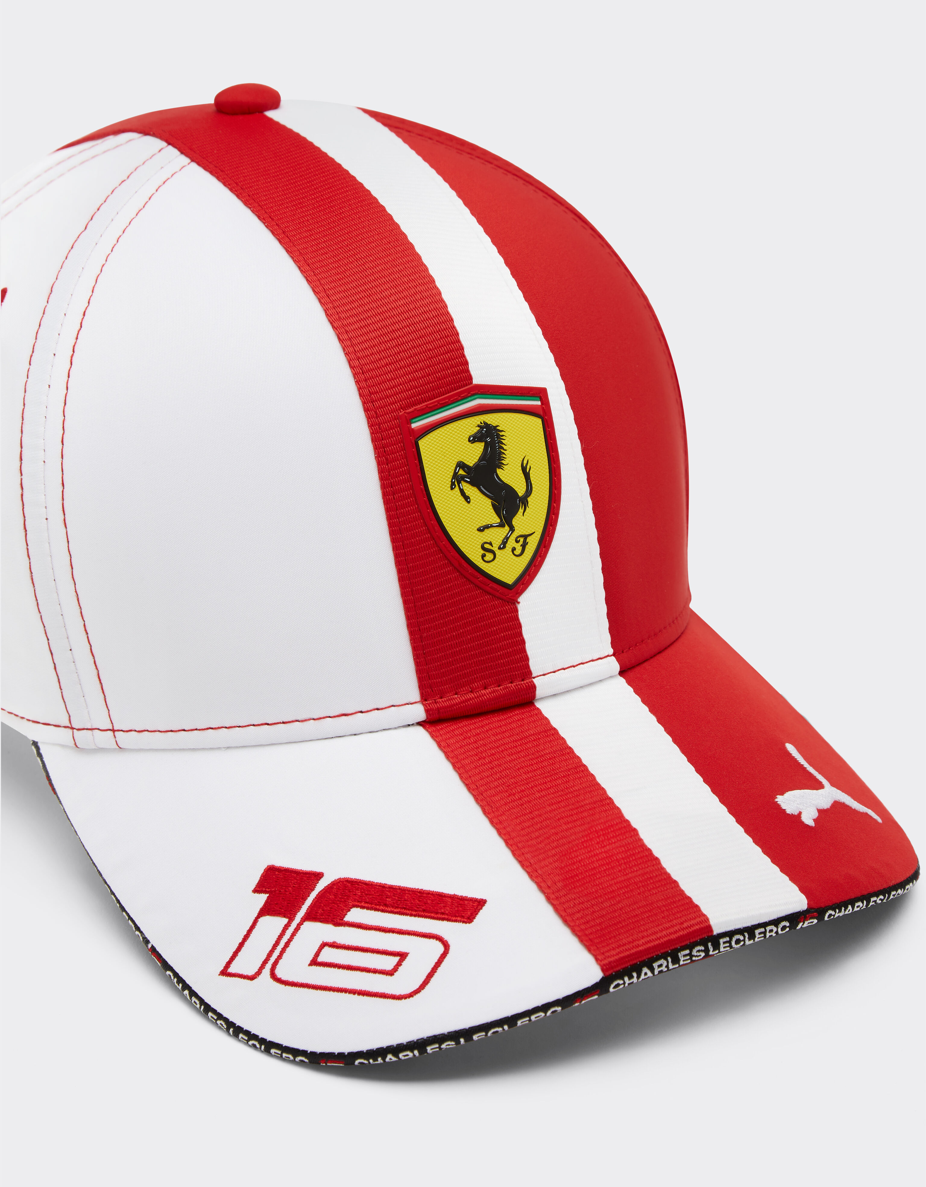 Ferrari Puma for Scuderia Ferrari Leclerc hat - Monaco Special Edition Optical White F1214f