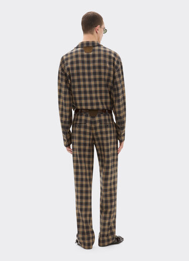 Ferrari Tartan wool chinos Melange gray 22694f