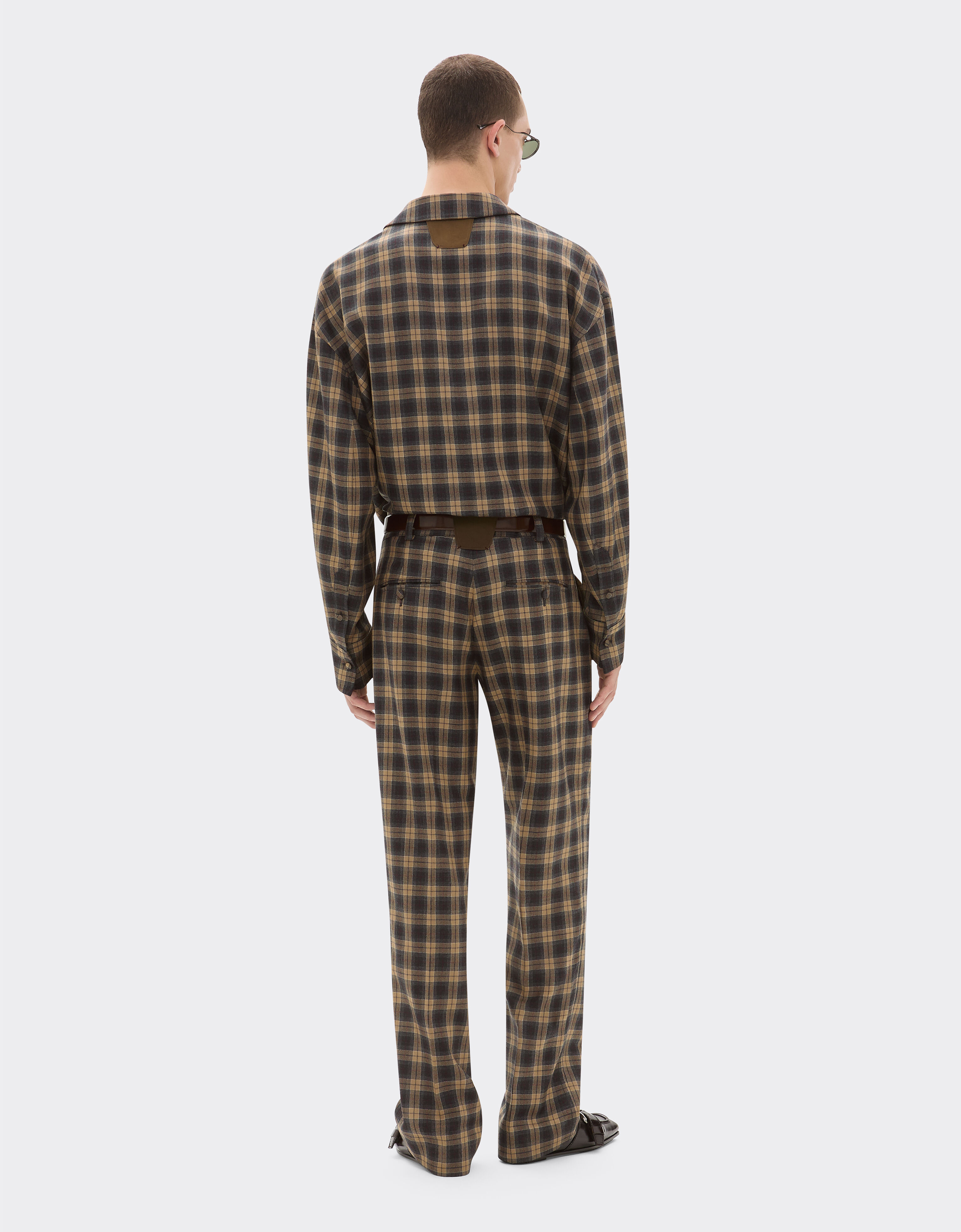 Ferrari Tartan wool chinos Melange gray 22694f