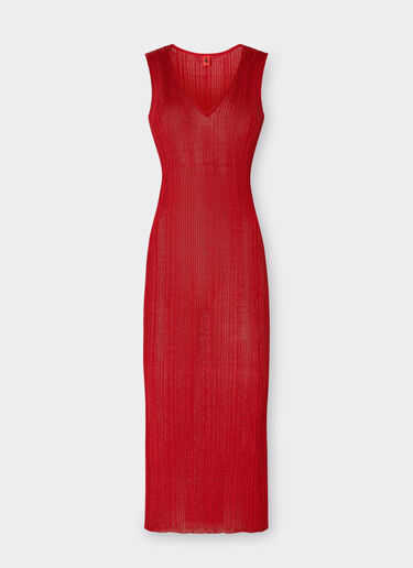 Ferrari Sleeveless dress in viscose and lurex Rosso Dino 21667f