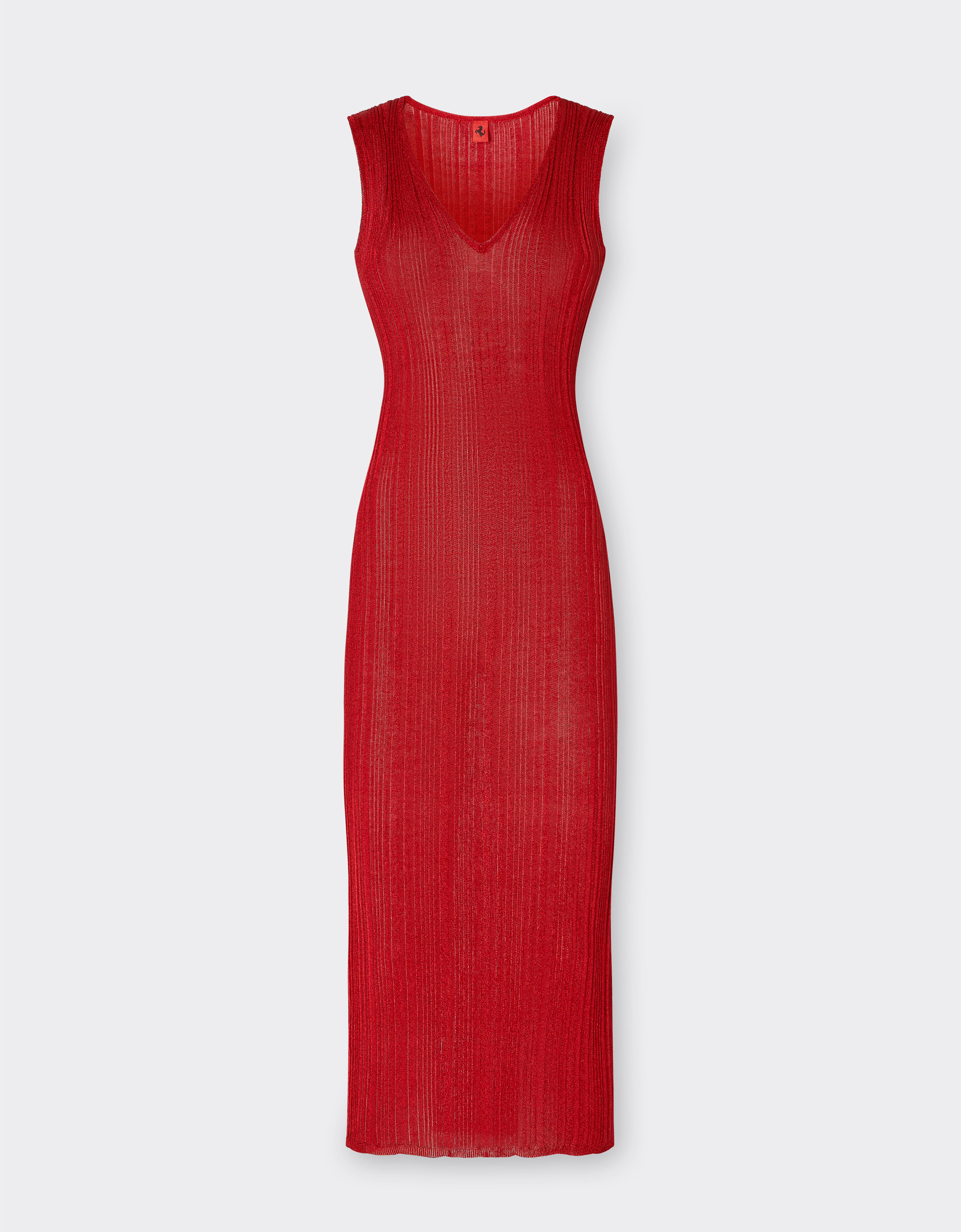 Ferrari Sleeveless dress in viscose and lurex Rosso Dino 21667f