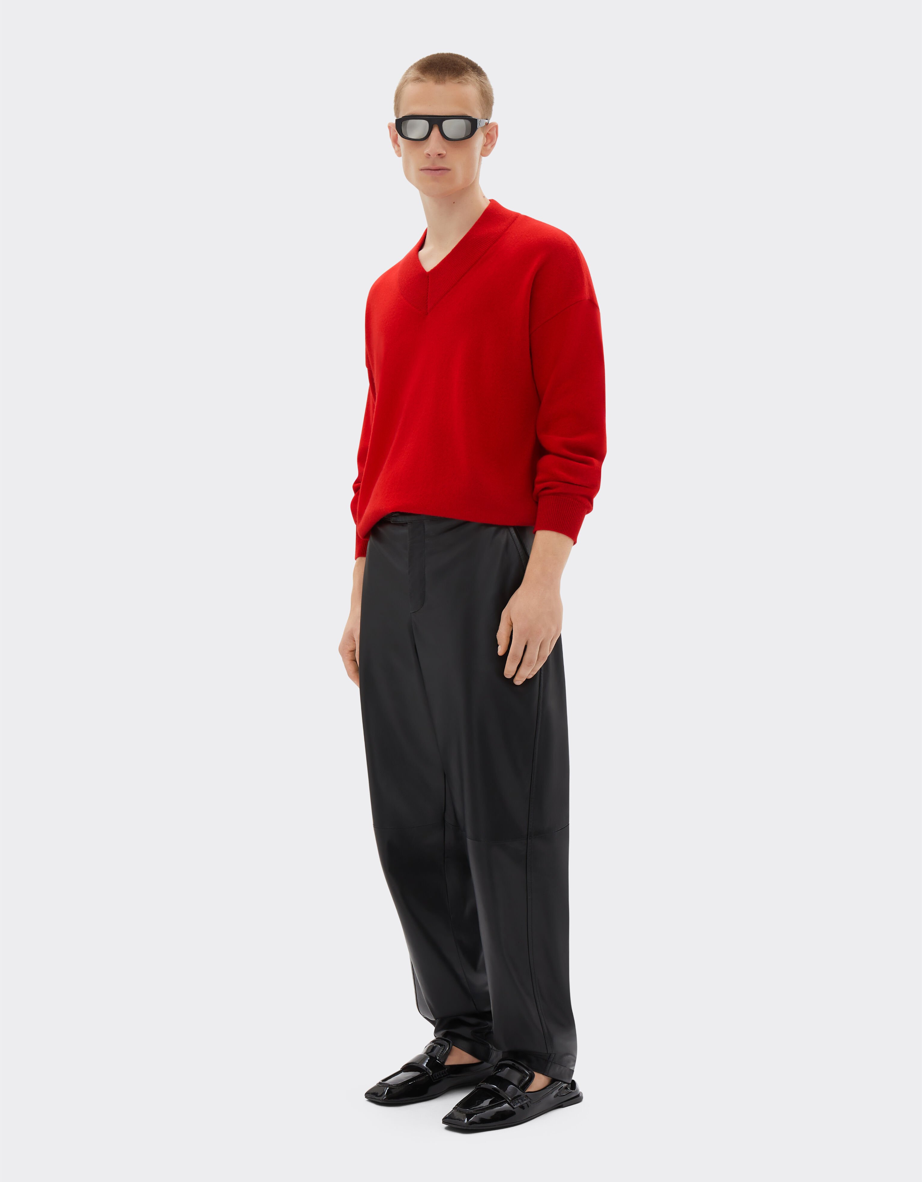 Ferrari Cashmere sweater with V-neck Rosso Dino 21651f