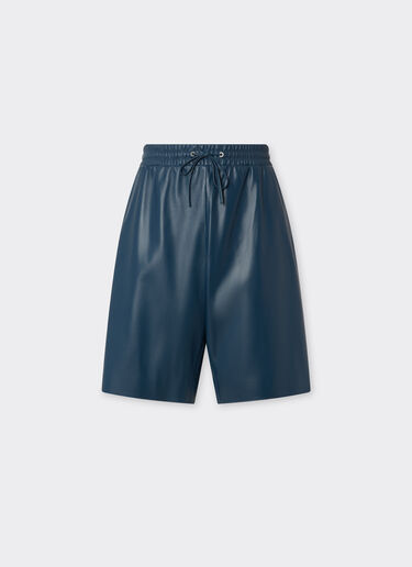 Ferrari Bermuda shorts in semi-gloss nappa leather Peacock 22459f
