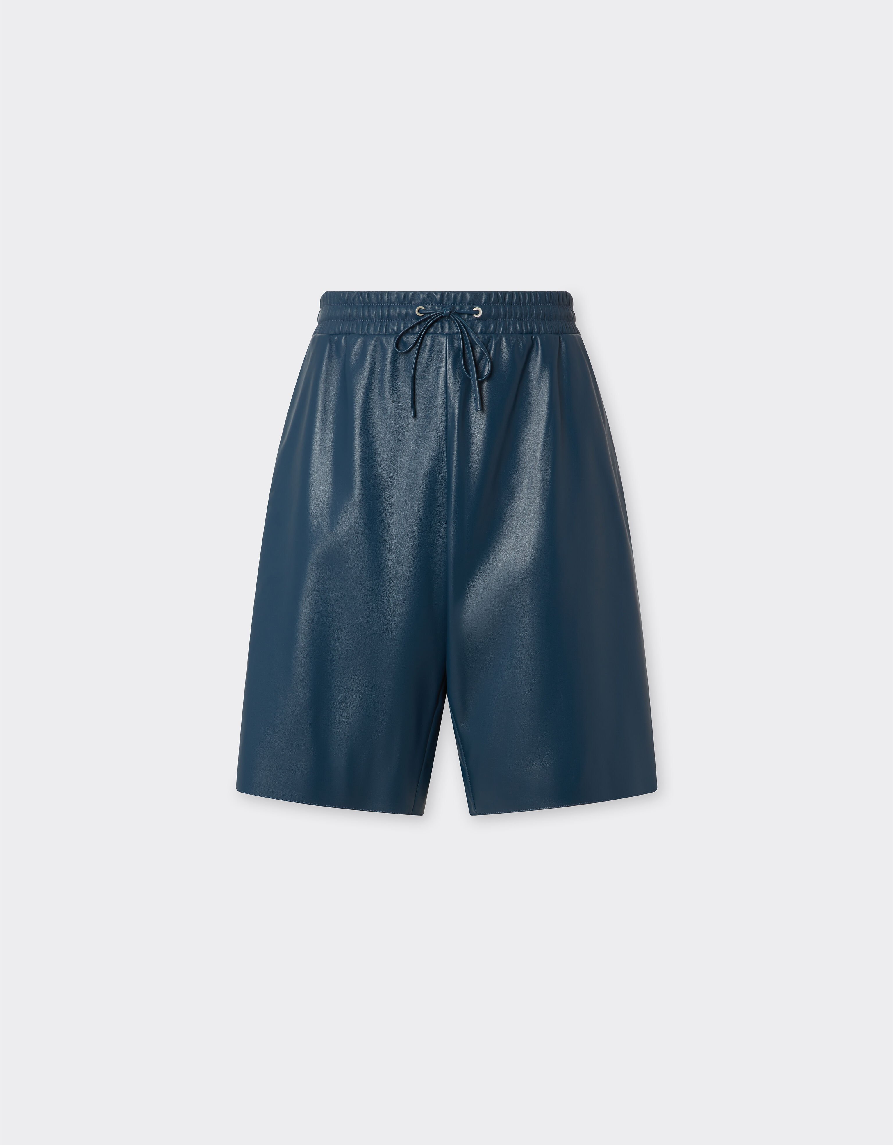 Ferrari Bermuda shorts in semi-gloss nappa leather Peacock 22459f
