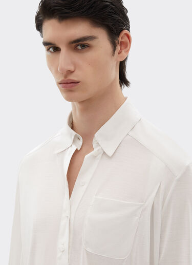 Ferrari Long-sleeved polo shirt in silk jersey Ecru 22412f