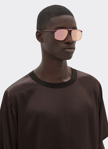 Ferrari Ferrari sunglasses in burgundy metal with rose gold mirror lens Burgundy F1539f