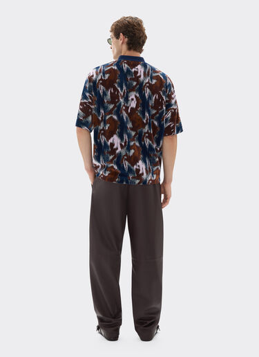 Chenille polo shirt with Cavallino Ikat pattern Ferrari Chenille polo shirt with Cavallino Ikat pattern Peacock 49272f