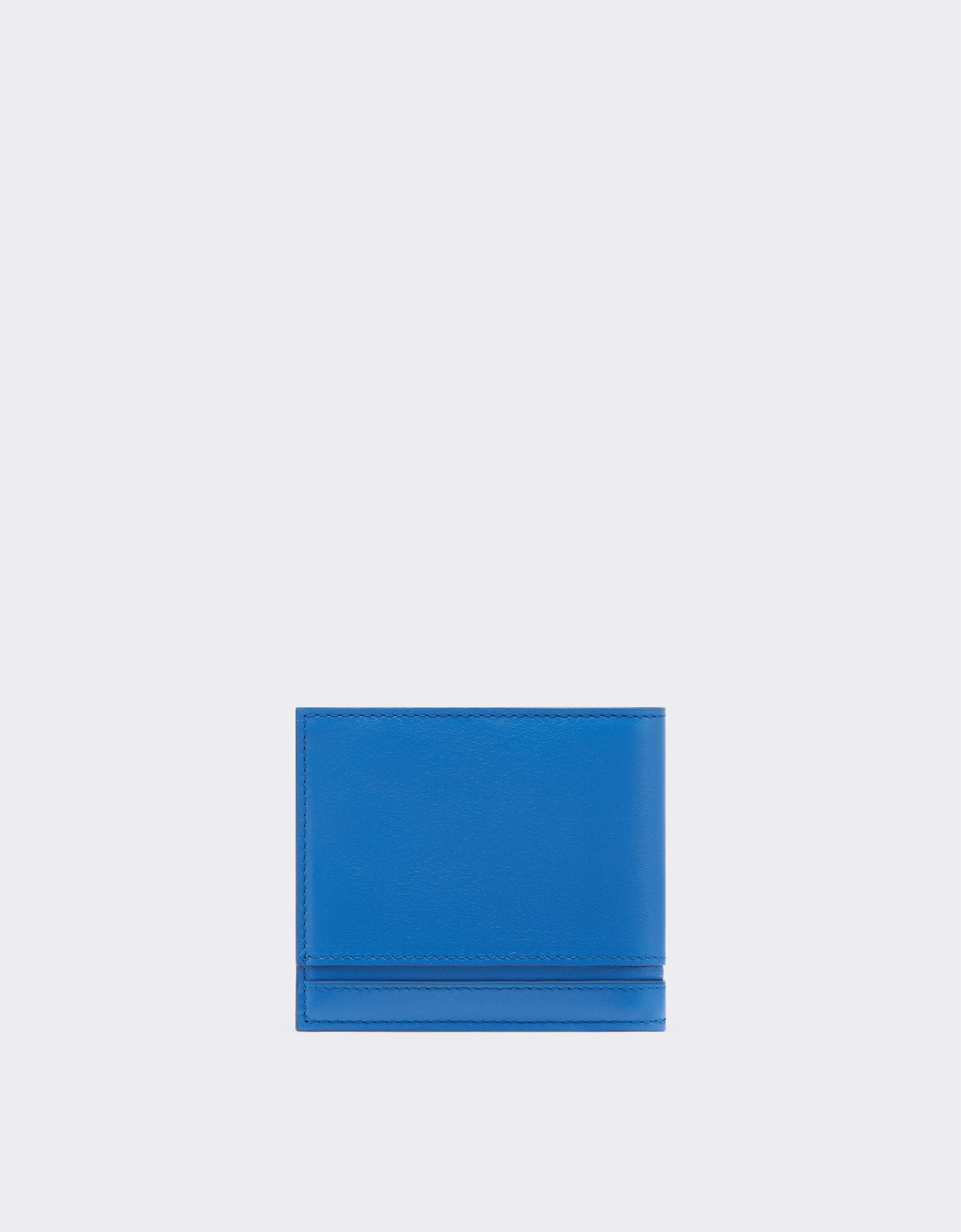 Ferrari Horizontal wallet in smooth nappa leather Klein Blue 22198f