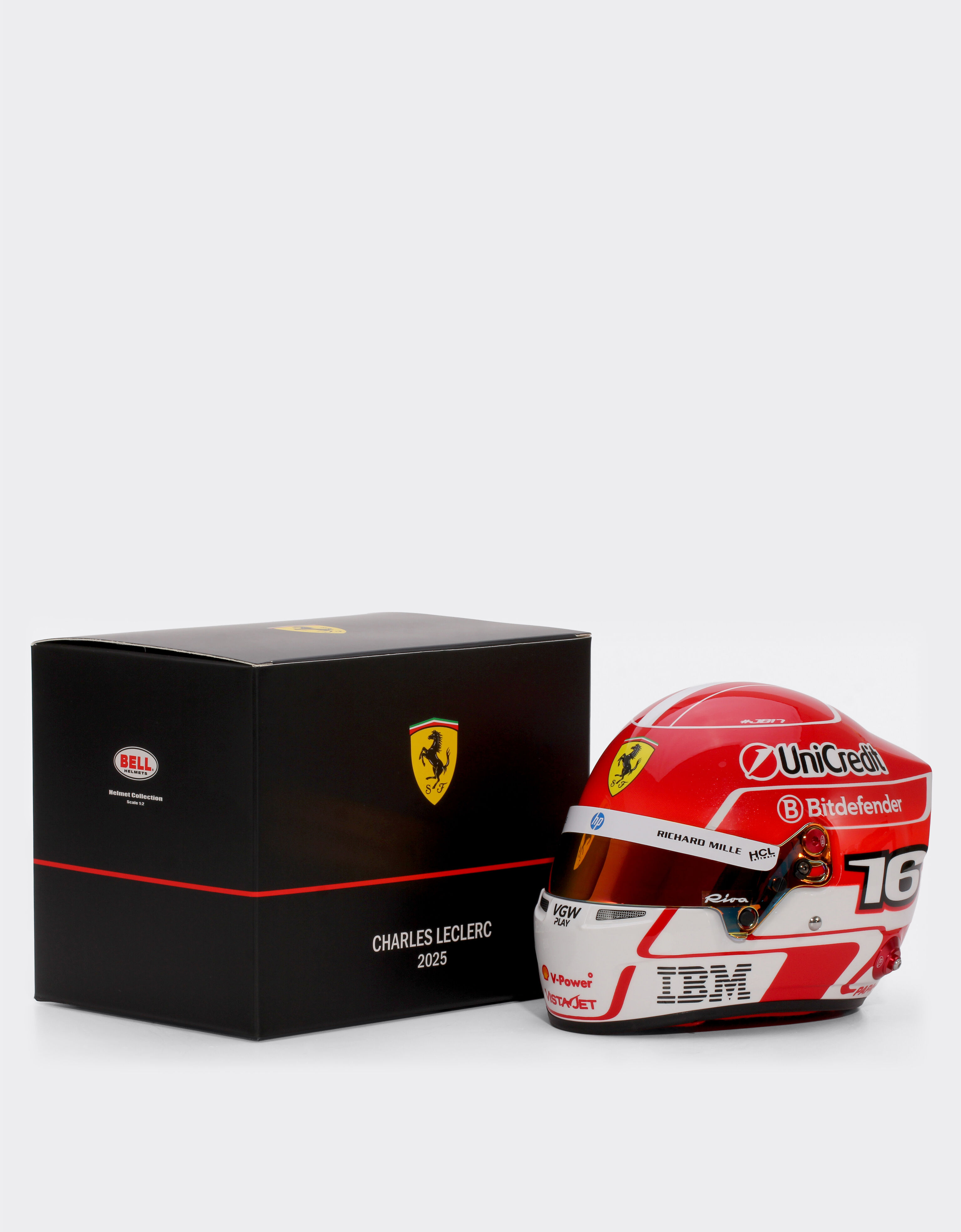 Ferrari 2025 Charles Leclerc mini helmet in 1:2 scale MULTICOLOUR LA07Of