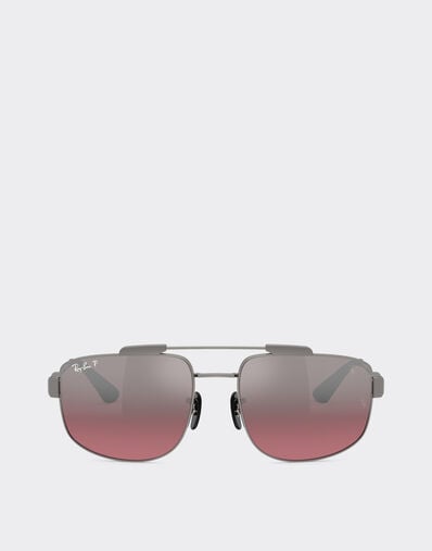 Ferrari Ray-Ban pour Scuderia Ferrari RB3789M en métal gris acier avec verres rouge vin dégradés argent polarisés Gunmetal LA0JKf