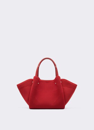 Ferrari ニットとレザーのトートバッグ Rosso Magma CBWTO0002YA00006f