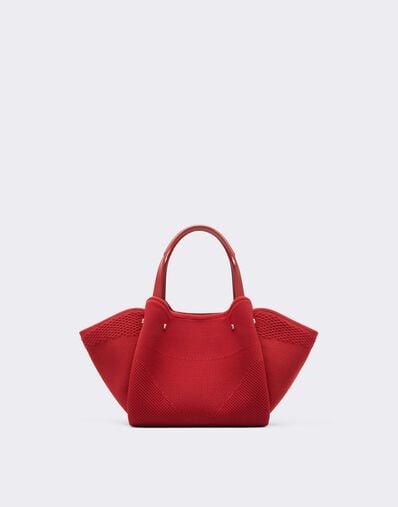 Knitted and Leather Tote Bag Ferrari Knitted and Leather Tote Bag Rosso Magma CBWTO0002YA00006f