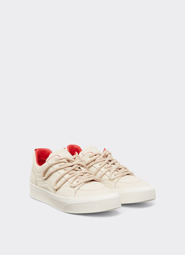 Ferrari Zapatillas de piel granulada Ecru 22036f
